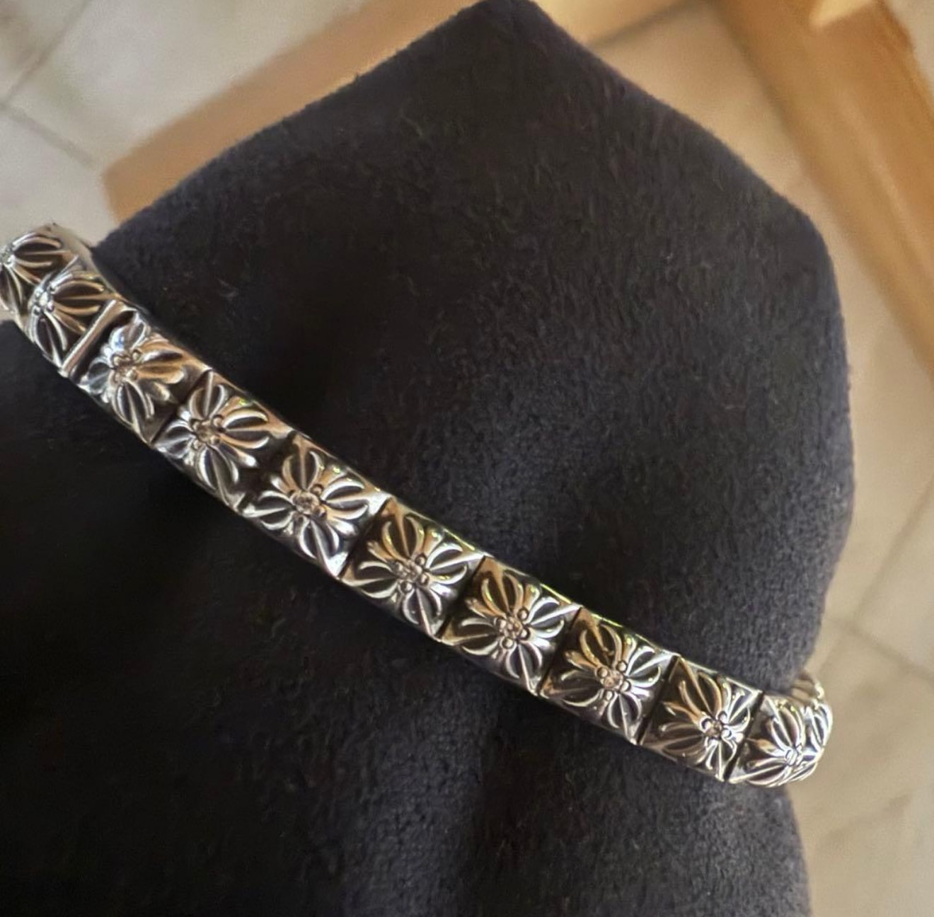 Chrome Hearts 1/4 Pyramid Plus Link Bracelet "Silver"