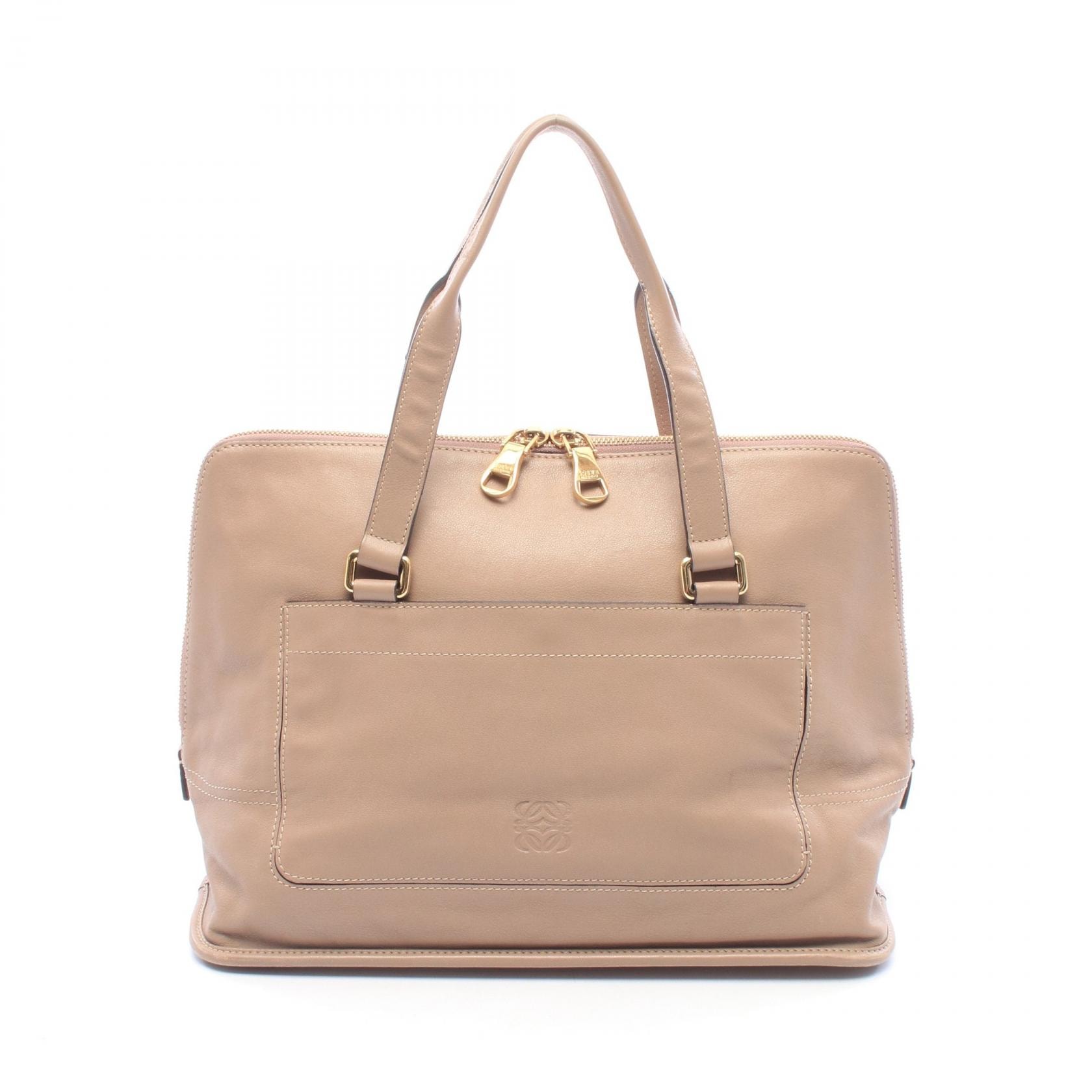 ロエベ LOEWE アナグラム ハンドバッグ バッグ レザー レディース ピンク系 【中古】