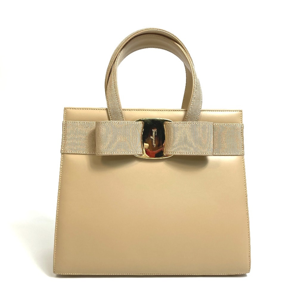 サルヴァトーレフェラガモ Salvatore Ferragamo ヴァラ リボン BA214178  カバン 2WAY ショルダーバッグ ハンドバッグ レザー ベージュ