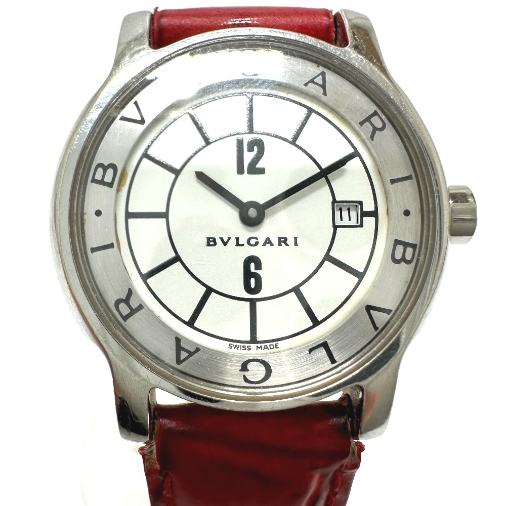 ブルガリ BVLGARI ソロテンポ クオーツ デイト 腕時計 SS ST29S刻 シルバー
