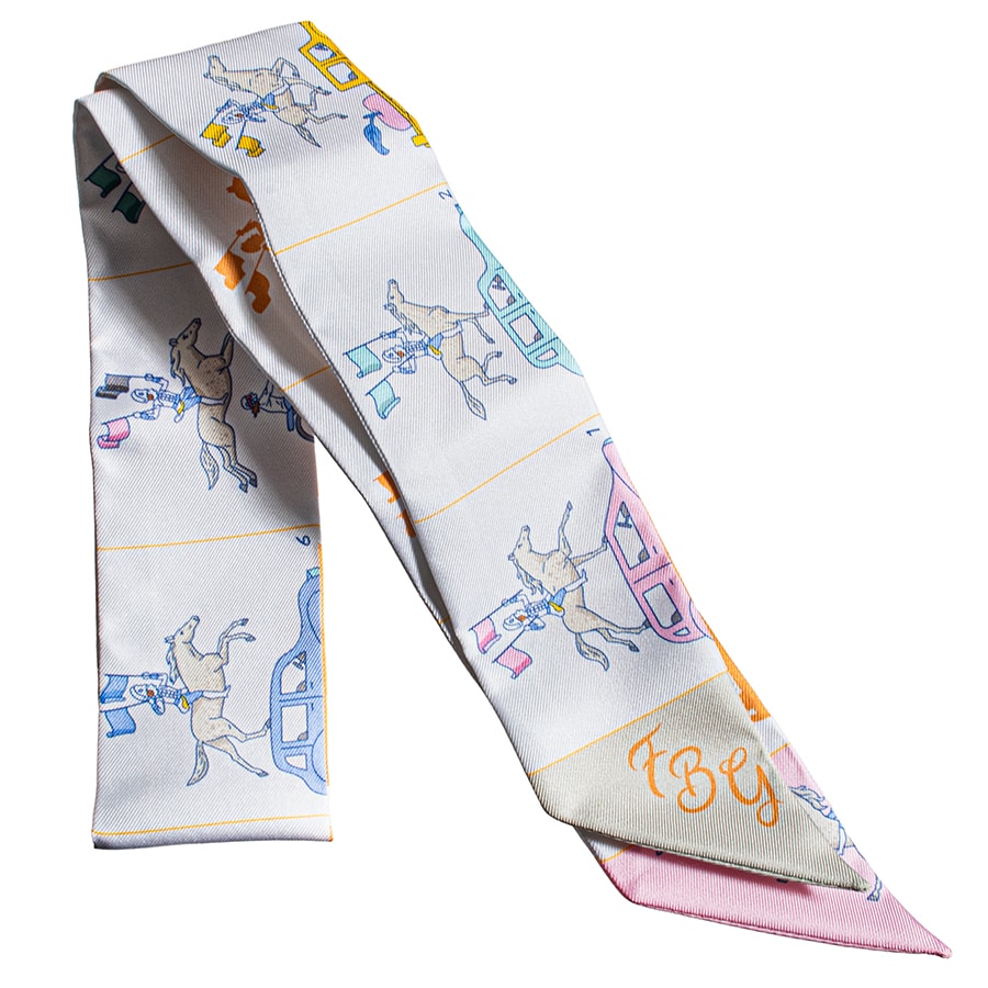 HERMES エルメス ツイリー HERMES PARADE エルメス パラード 064150S 07 スカーフ 2024AW シルク ホワイト マルチカラー【中古】