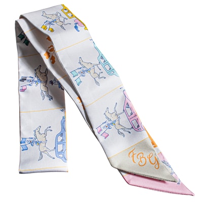 HERMES エルメス ツイリー HERMES PARADE エルメス パラード 064150S 07 スカーフ 2024AW シルク ホワイト マルチカラー【中古】