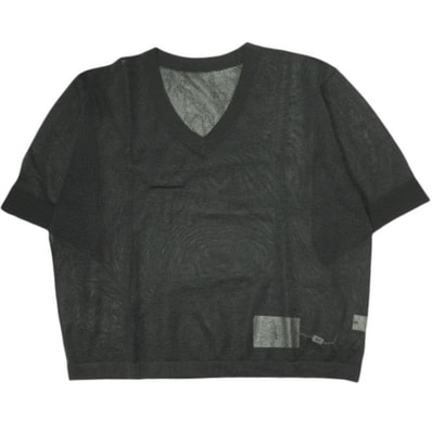 新品 CLANE クラネ 24SS SHEER V NECK KNIT TOPS シアーVネックニットトップス 16106-2152 1 BLACK セーター 半袖 トップス g23092