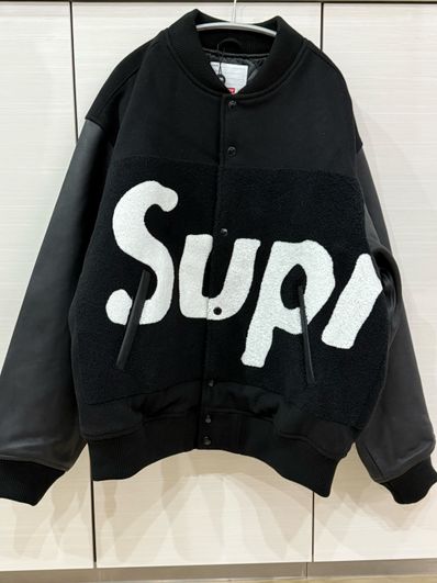 Supreme Big Logo Chenille Varsity Jacket "Black"