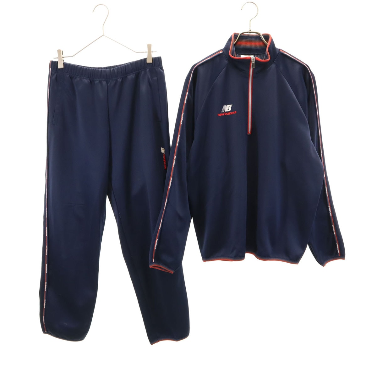 NEW BALANCE ニューバランス ハーフジップ トラックジャケット 上下セットアップ L/M ネイビー ジャージ