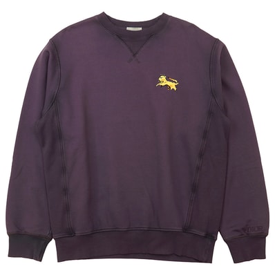 【極美品】Dior ディオール フェード スウェット サイズ S メンズ ピータードイグ コラボレーション 21AW アニマル ロゴ エンブロイダリー 刺繍 コットン100% ヴィンテージライク トレーナー トップス パープル イエロー 黄 紫 イタリア製
