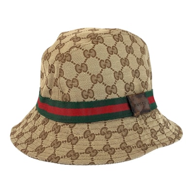GUCCI グッチ シェリーライン サイズS ベージュ GGキャンバス バケットハット 601783 【中古】