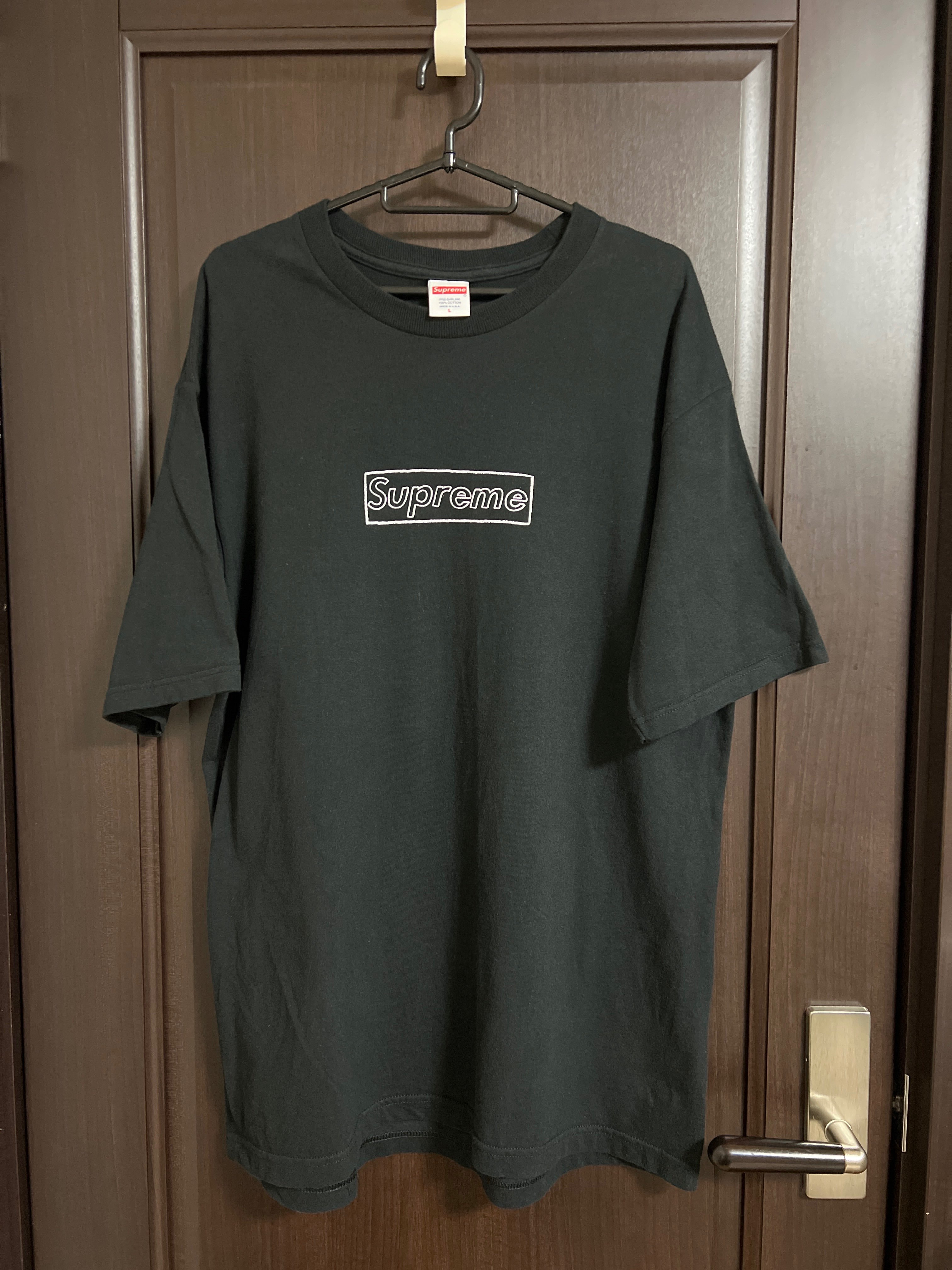 Supreme KAWS Chalk Logo Tee "Black"