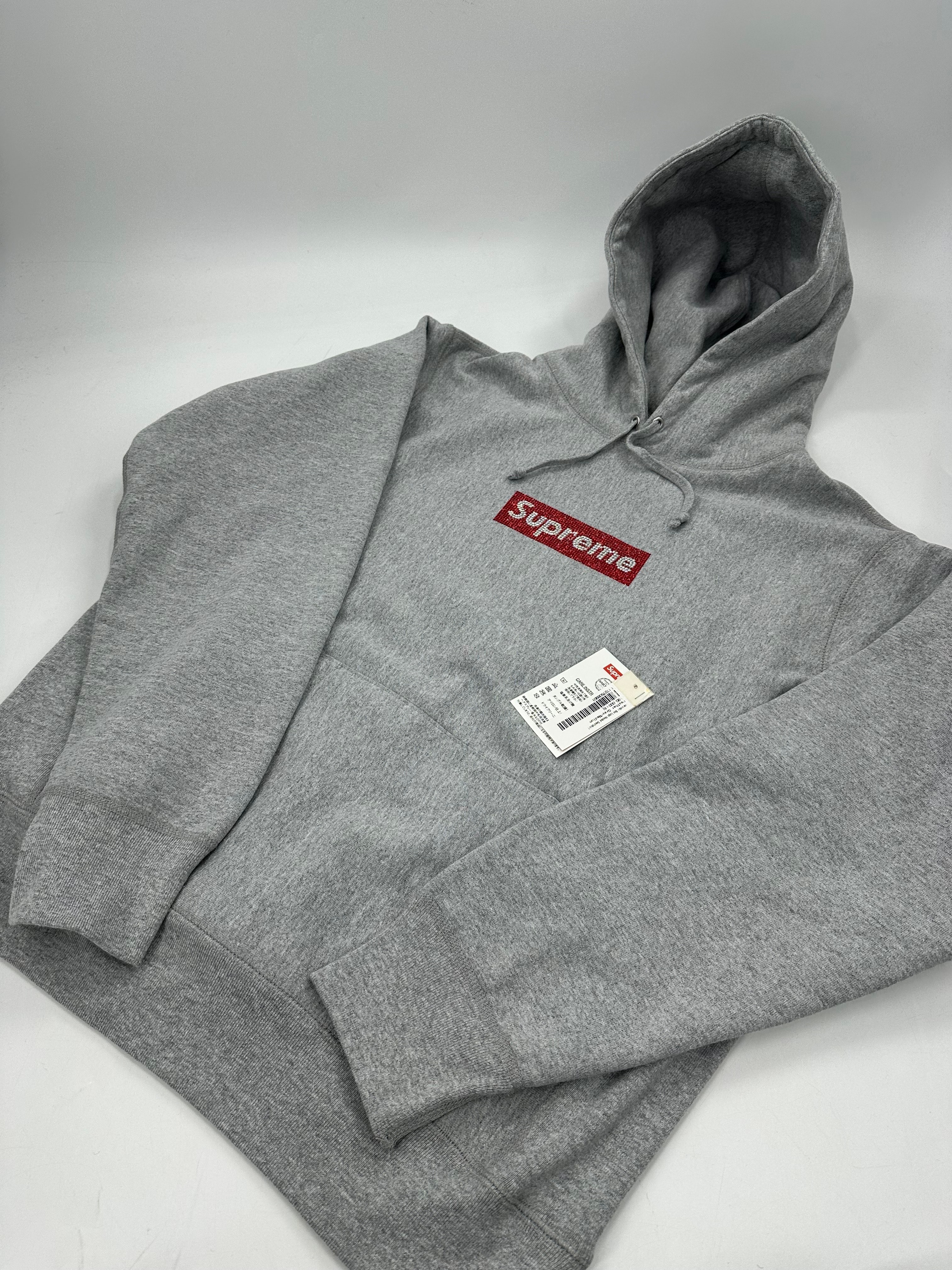 Supreme / Swarovski® Box Logo Hooded Sweeatshirt "Grey"