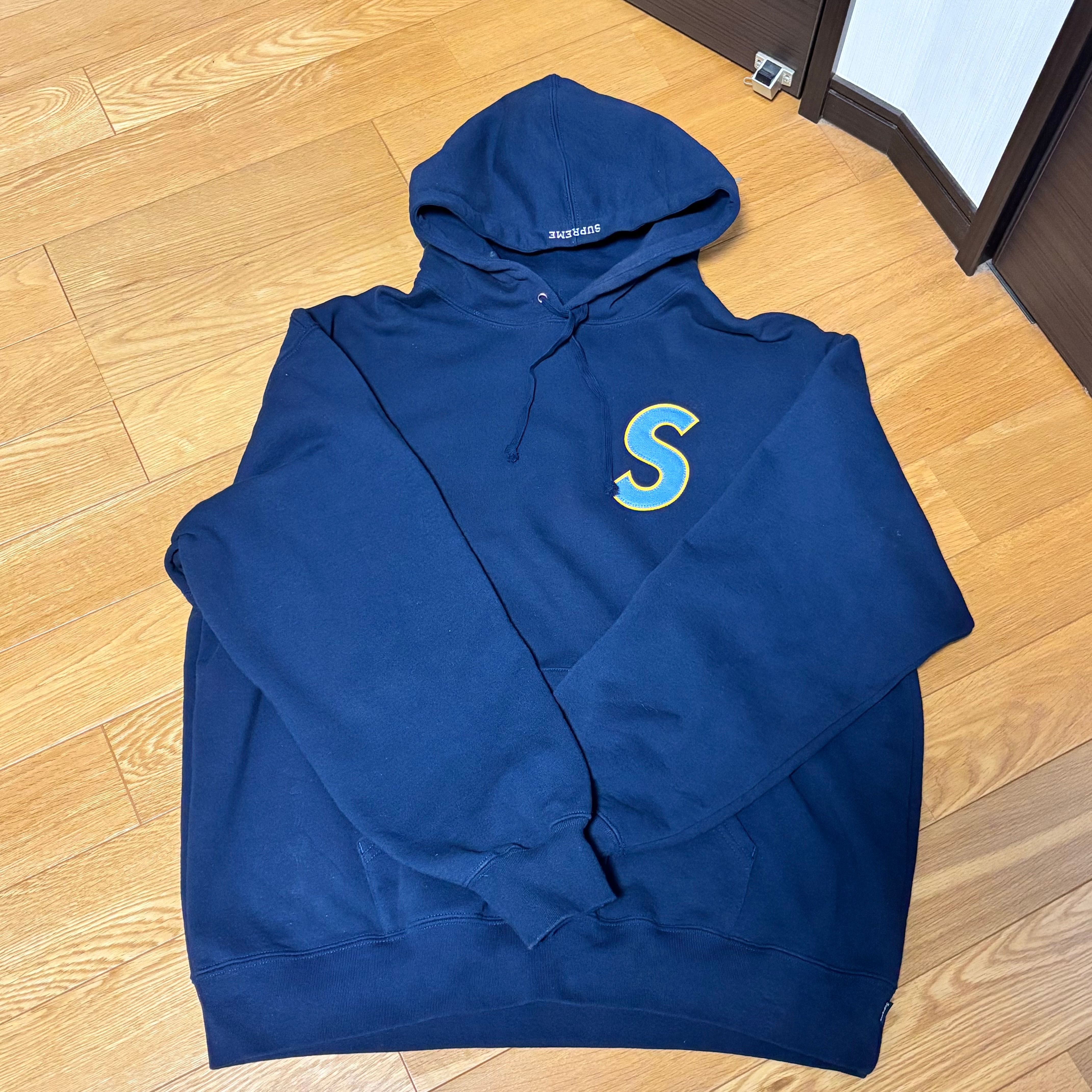 Supreme S Logo Hooded Sweatshirt "Navy"