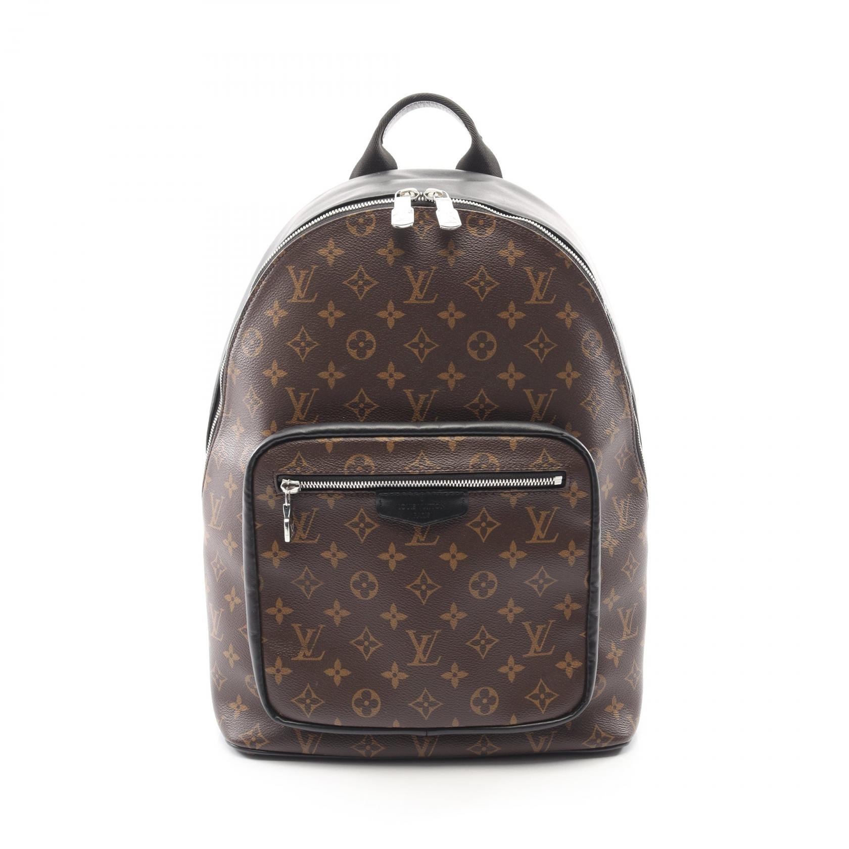 ルイ・ヴィトン LOUIS VUITTON ジョッシュ NV リュックサック バックパック バッグ PVCコーティングキャンバス レザー モノグラム・マカサー メンズ ブラウン系 / ブラック系 M45349 【中古】