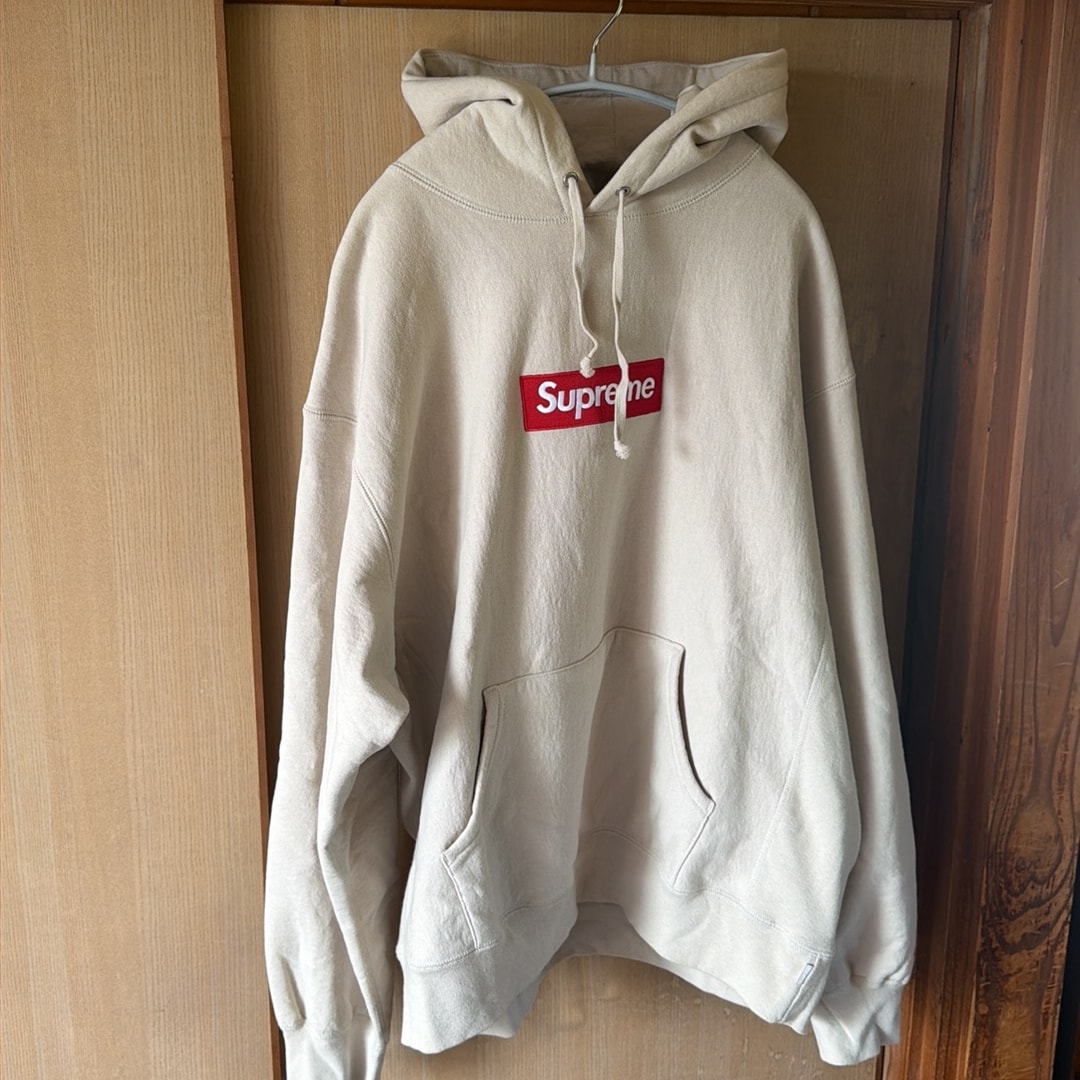 Supreme Box Logo Hooded Sweatshirt "Stone" (24FW)