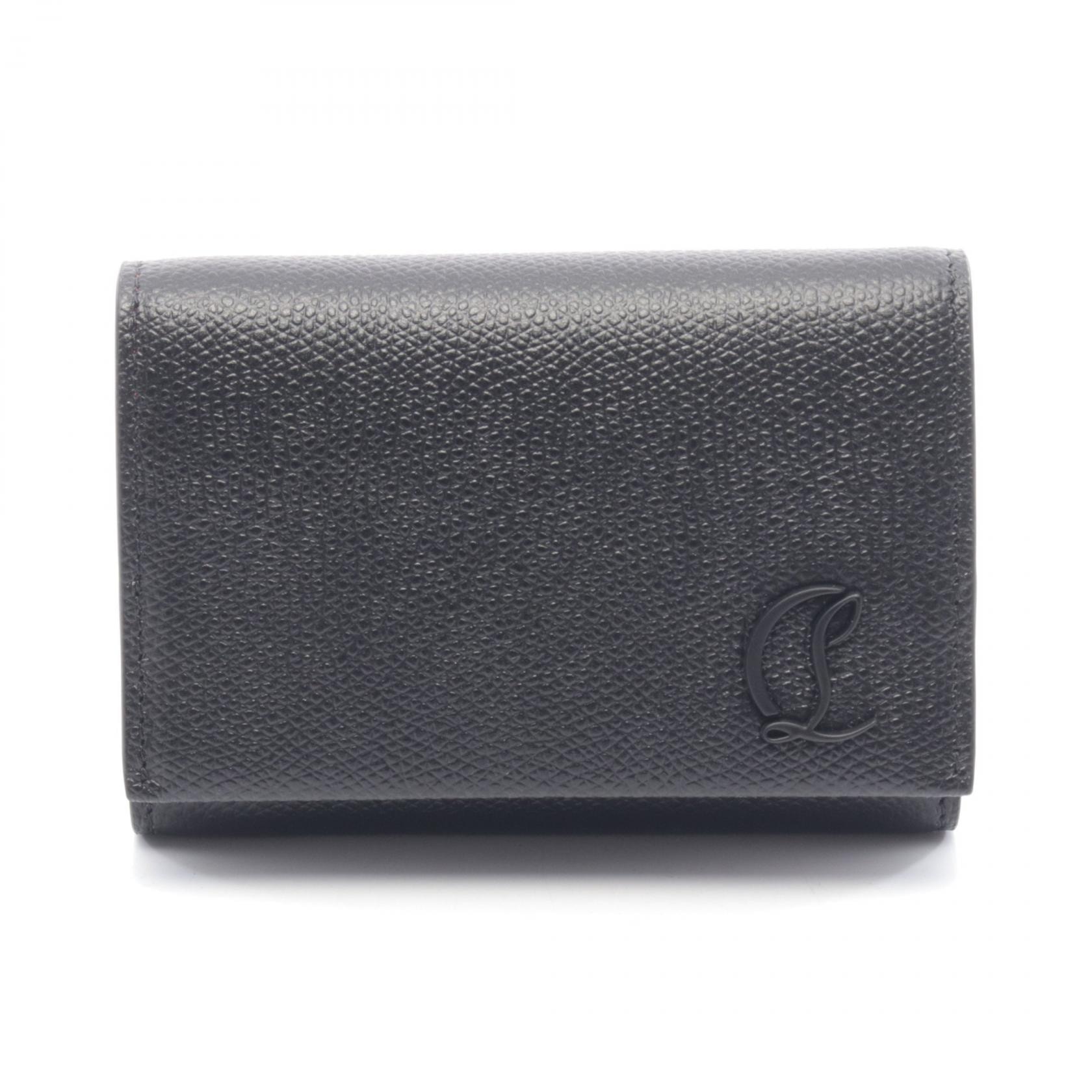 クリスチャンルブタン Christian Louboutin Mooncrest 三つ折り財布 財布 レザー レディース ブラック系 3255094BK01 【新品】