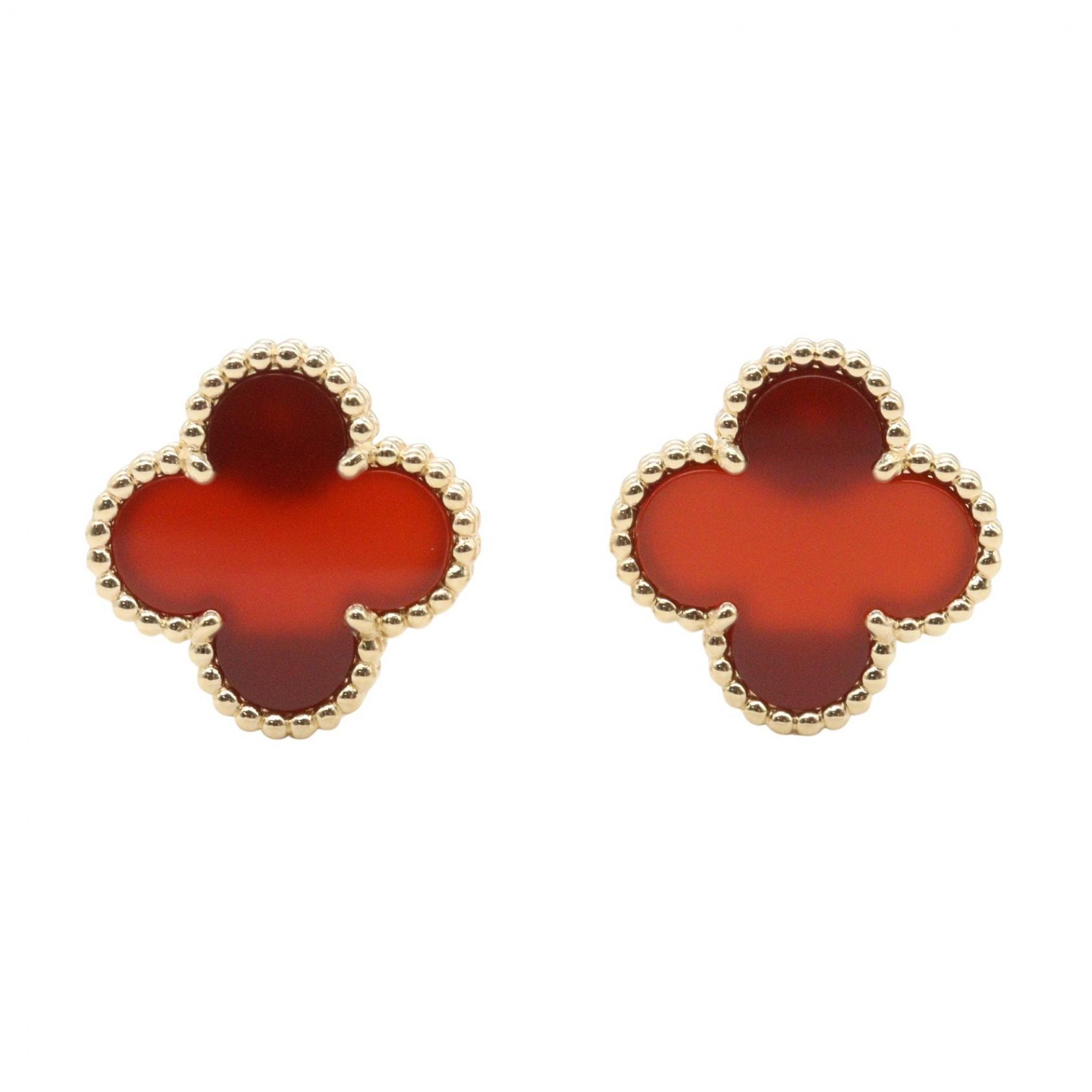 ヴァンクリーフ&アーペル Van Cleef & Arpels ヴィンテージアルハンブラ カーネリアン ピアス ピアス ジュエリー K18(イエローゴールド) カーネリアン レディース ゴールド系 / レッド系 VCARD40400 【中古】