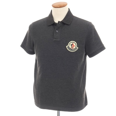 【中古】モンクレール MONCLER コットン 半袖ポロシャツ ダークグレー【サイズM】【メンズ】
