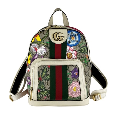 グッチ GUCCI リュック GGフローラ GGスプリームキャンバス マルチカラー ゴールド レディース 547965【中古】 z10522