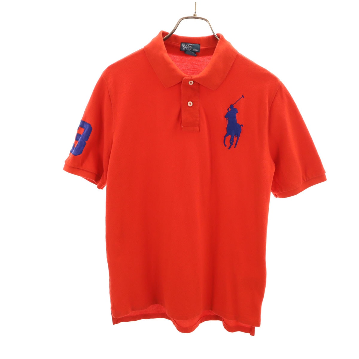 Polo by Ralph Lauren ポロバイラルフローレン ビッグポニー刺繍 半袖 ポロシャツ XL 18-20 レッド 鹿の子