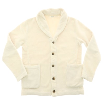 【中古】ビームスライツ BEAMS LIGHTS ポリエステル フリース ショールカラー カーディガン アイボリー【サイズM】【メンズ】