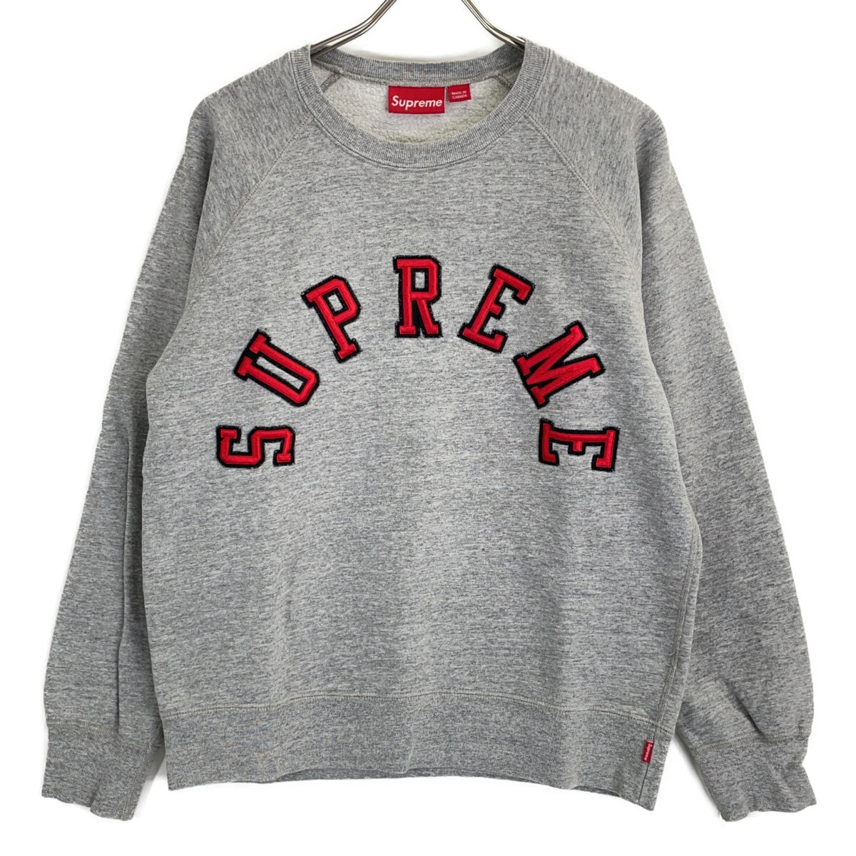 シュプリーム グレー Arc Logo Crewneck アーチロゴスウェット M