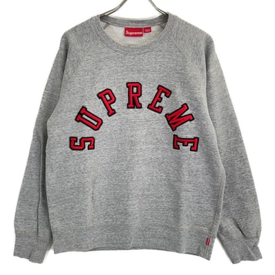 シュプリーム グレー Arc Logo Crewneck アーチロゴスウェット M