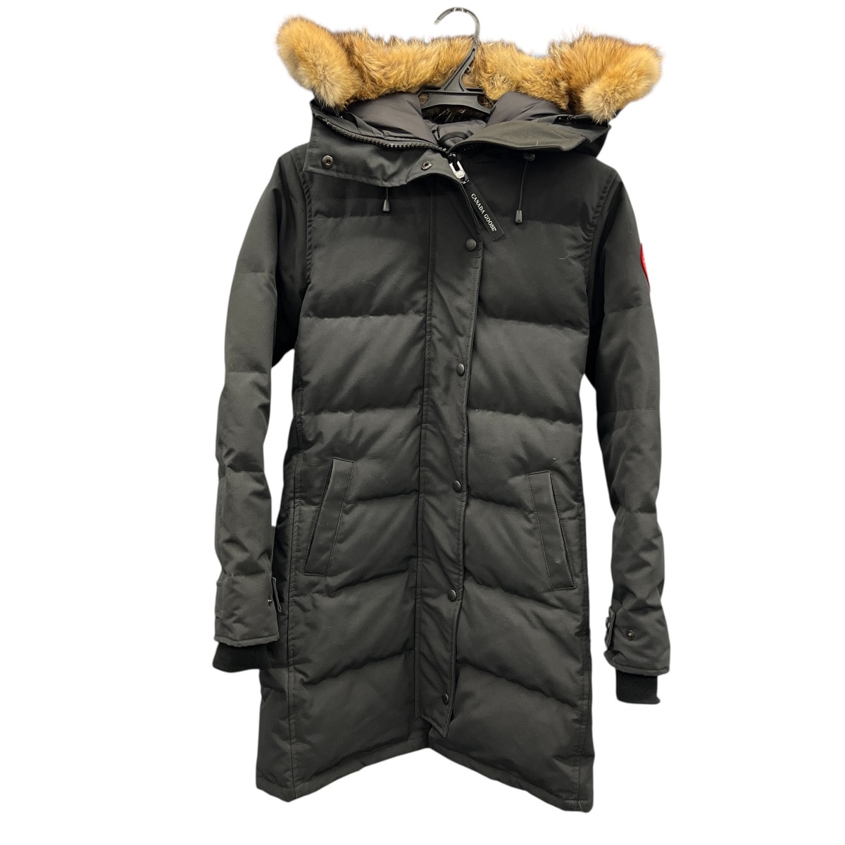 CANADA GOOSE 美品 カナダグース SHELBURNE PARKA シェルバーン パーカ ダウンジャケット 3802L ポリエステル ナイロン コヨーテファー #XS/TP コート アウター ブルゾン ABランク 中古 鑑定済