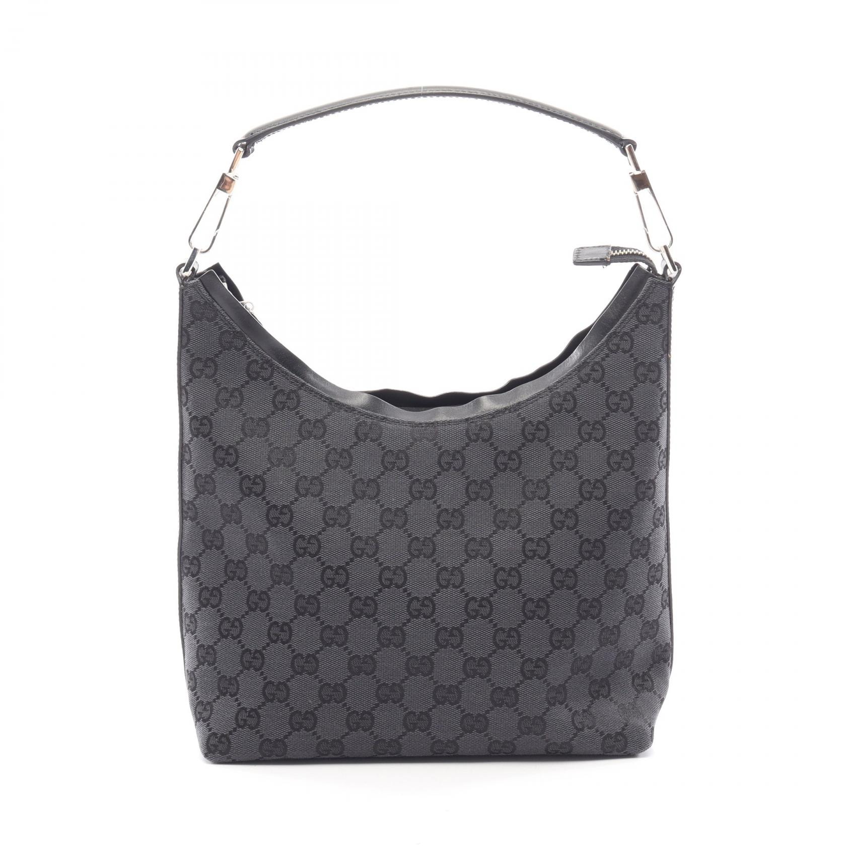 グッチ GUCCI GGキャンバス ショルダーバッグ バッグ キャンバス レザー レディース ブラック系 000・0602 【中古】