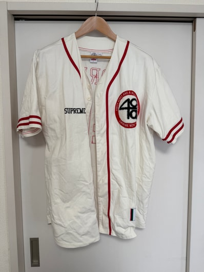 Supreme x 40 Acres Twill Baseball Jersey "Natural"