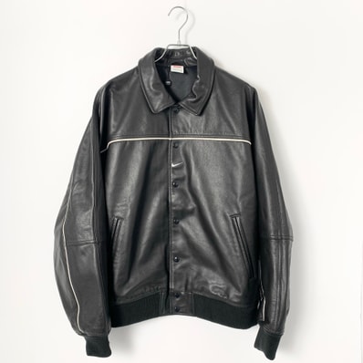 Supreme x Nike Leather Varsity Jacket "Black"