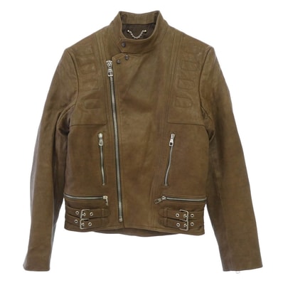 LOUIS VUITTON ルイ・ヴィトン MMLJ52KFX バッファローレザー セミダブルライダース ジャケット ブラウン系 44【中古】