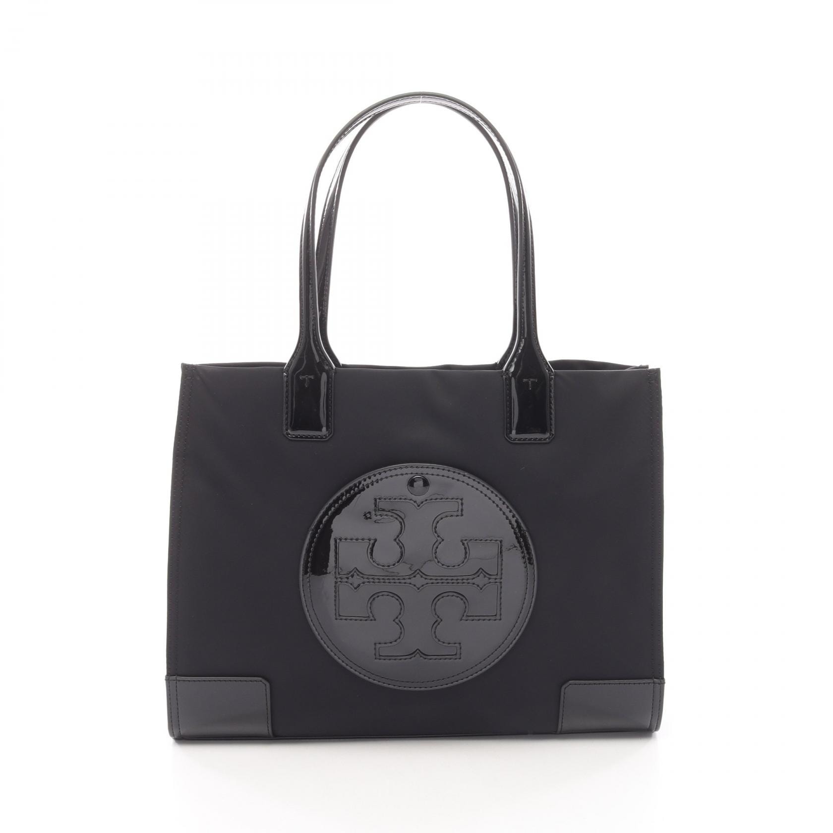 トリーバーチ Tory Burch ELLA PATENT SMALL TOTE エラ パテント スモール トートバッグ バッグ ナイロン パテントレザー レディース ブラック系 90482001 【新品】