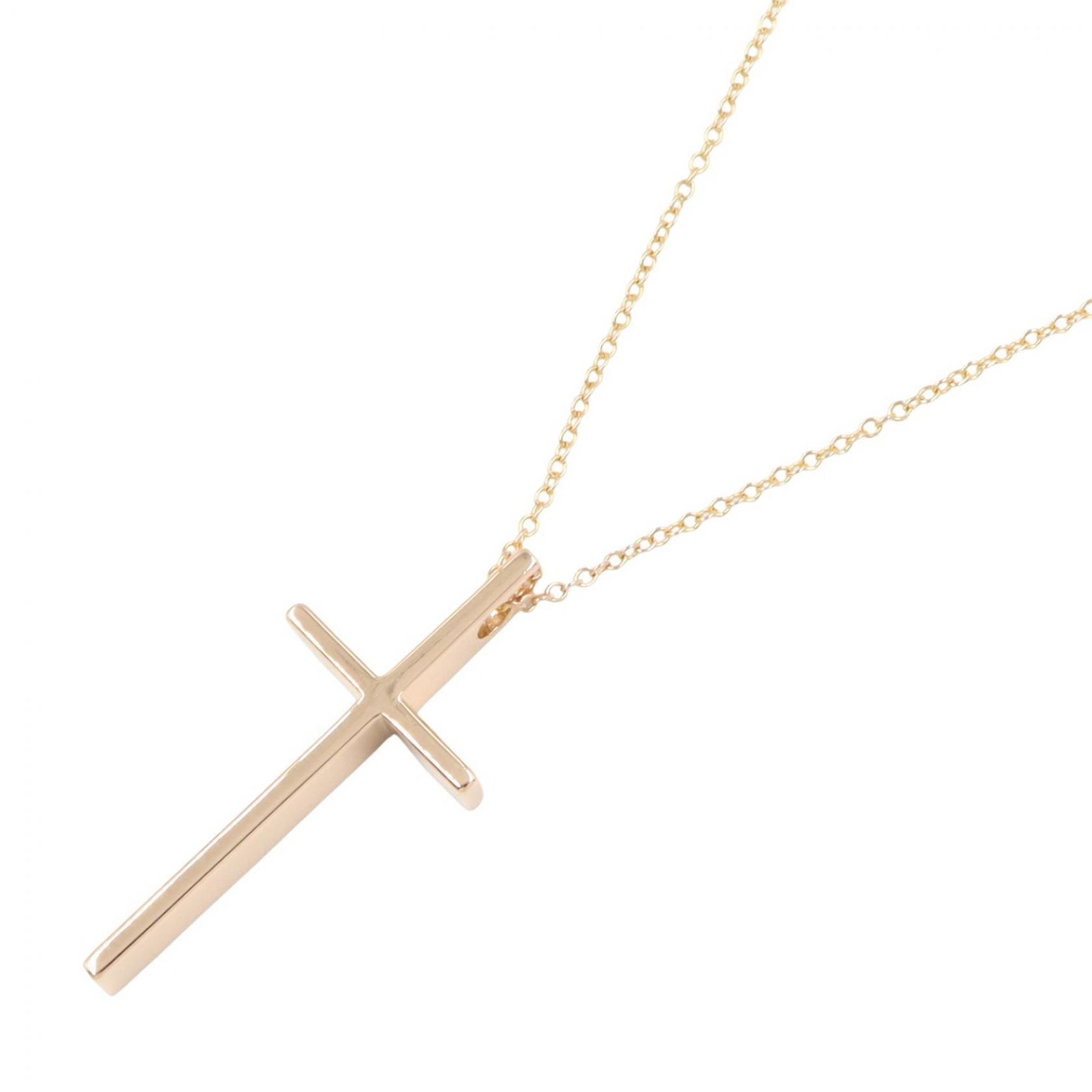 ティファニー TIFFANY&CO クロス ネックレス ネックレス ジュエリー K18PG(ピンクゴールド) レディース ゴールド系 【中古】