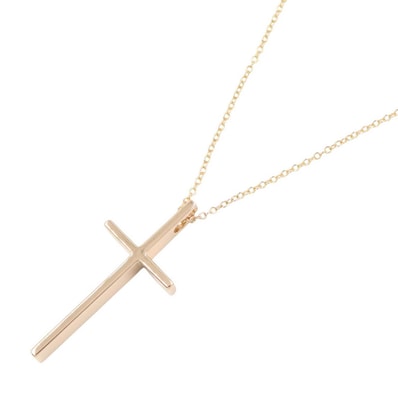 ティファニー TIFFANY&CO クロス ネックレス ネックレス ジュエリー K18PG(ピンクゴールド) レディース ゴールド系 【中古】
