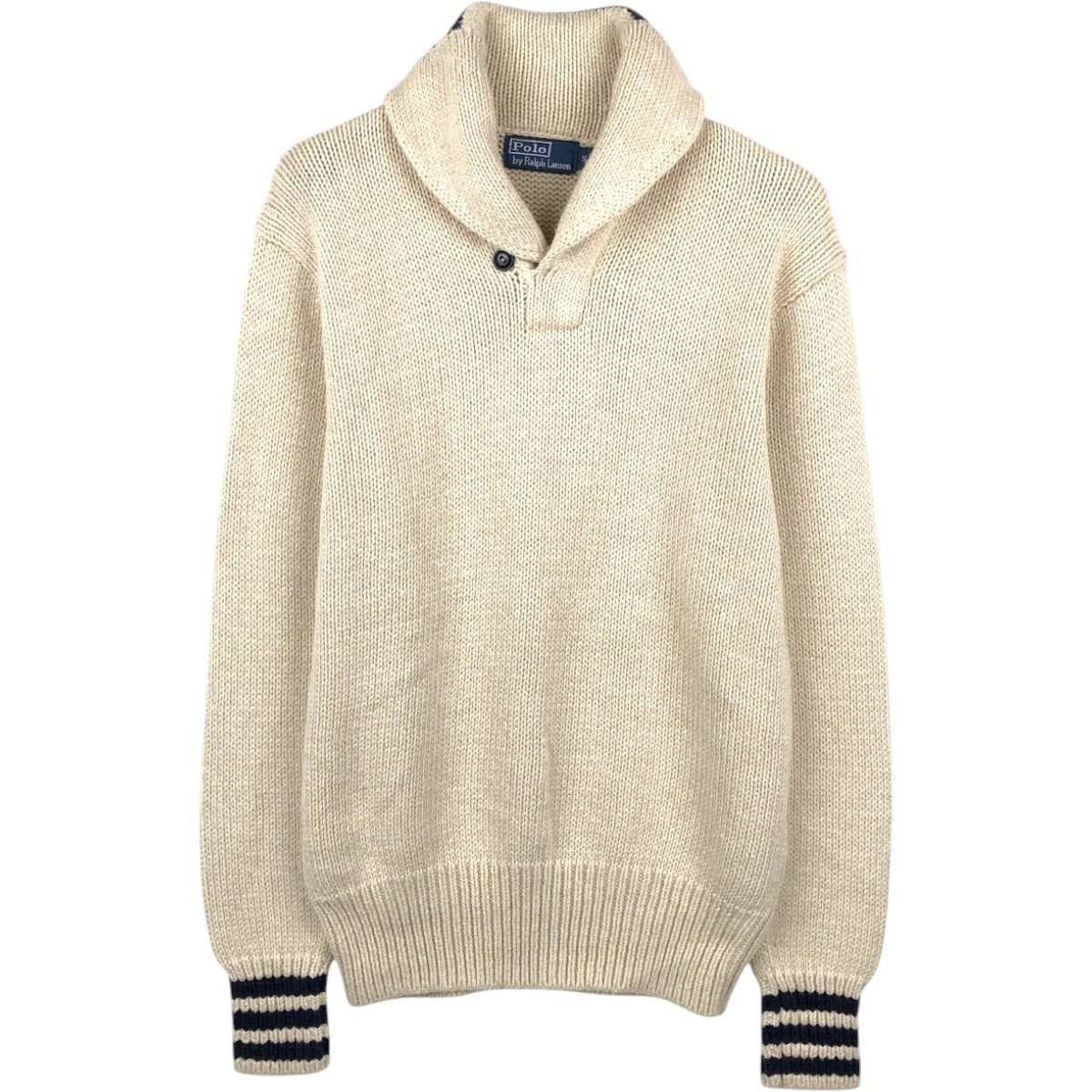 古着 ラルフローレン Ralph Lauren POLO by Ralph Lauren ショールカラー コットンニットセーター メンズS相当/eaa683096