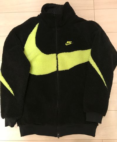 Nike Big Swoosh Reversible Boa Jacket"Black Neon"