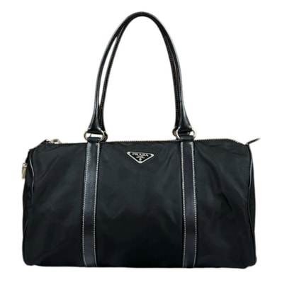 プラダ ミニボストンバッグ ハンドバッグ ナイロン BL0175 ブラック レディース PRADA 中古