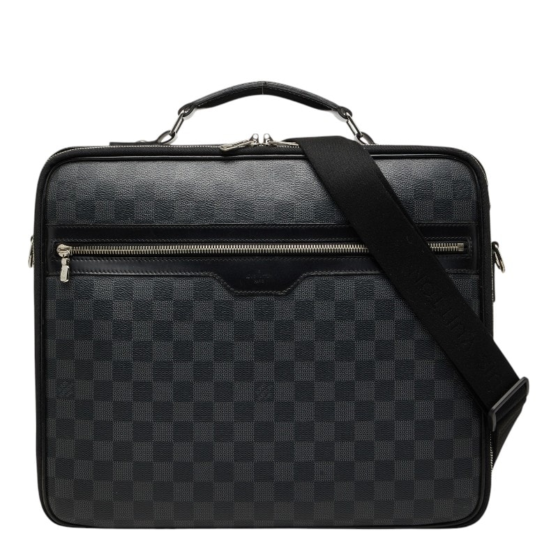 ルイ ヴィトン ダミエ グラフィット スティーブ ビジネスバッグ ショルダーバッグ 2WAY N58030 ブラック PVC レザー メンズ LOUIS VUITTON 【中古】