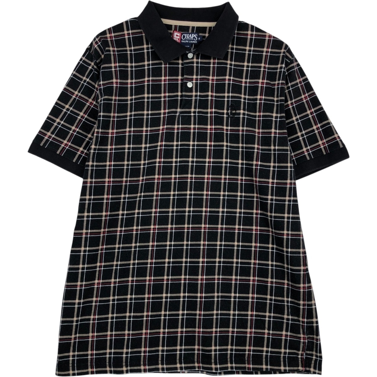 古着 ラルフローレン Ralph Lauren CHAPS チャップス 半袖 チェック ポロシャツ メンズM相当/eaa635231