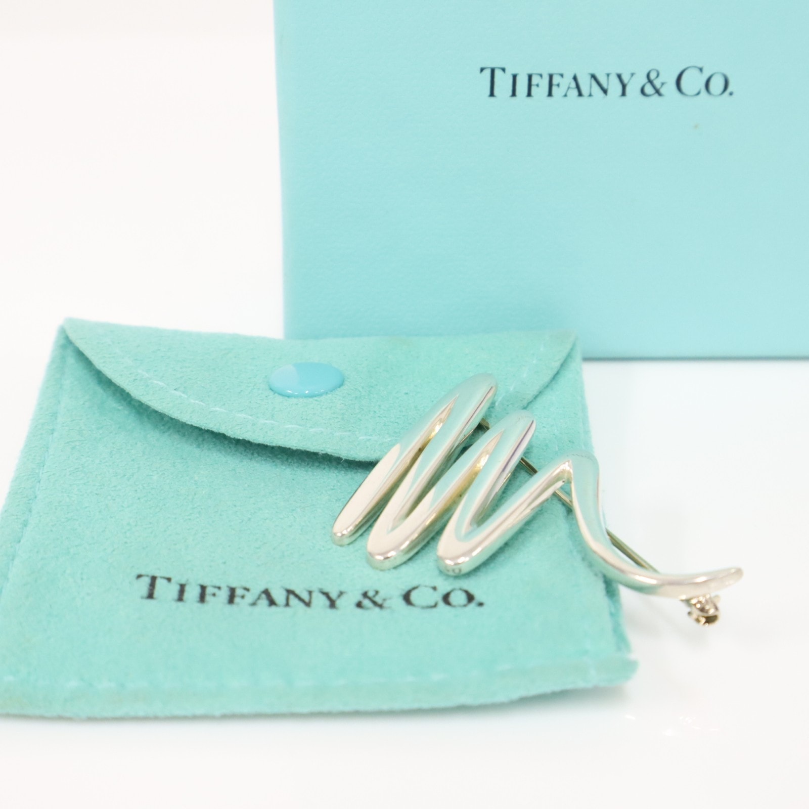 美品 TIFFANY&Co. ティファニー パロマピカソ スクリブル ブローチ 925 - ブローチ シルバー シルバー レディース