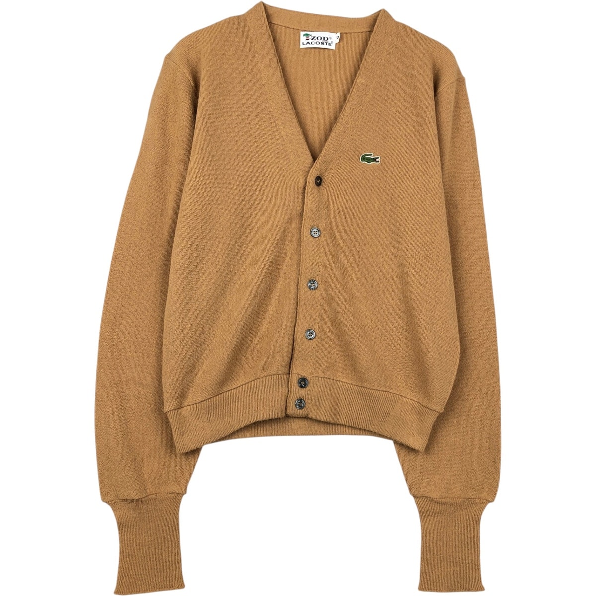 古着 70年代 ラコステ LACOSTE IZOD アクリルニットカーディガン メンズS相当 ヴィンテージ/eaa640225