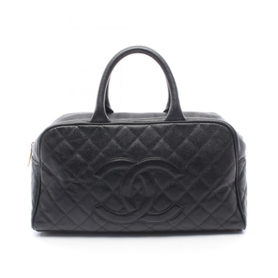 シャネル CHANEL マトラッセ ココマーク ボストンバッグ バッグ キャビアスキン(グレインドカーフ) レディース ブラック系 【中古】