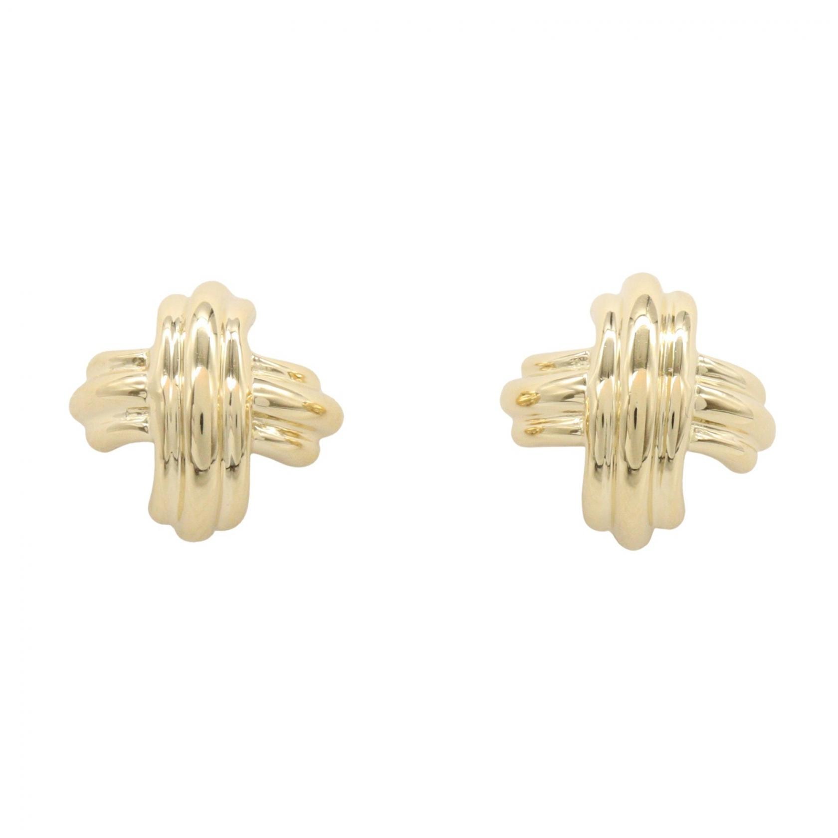 ティファニー TIFFANY&CO シグネチャー クロス イヤリング イヤリング ジュエリー K18(イエローゴールド) レディース ゴールド系 【中古】