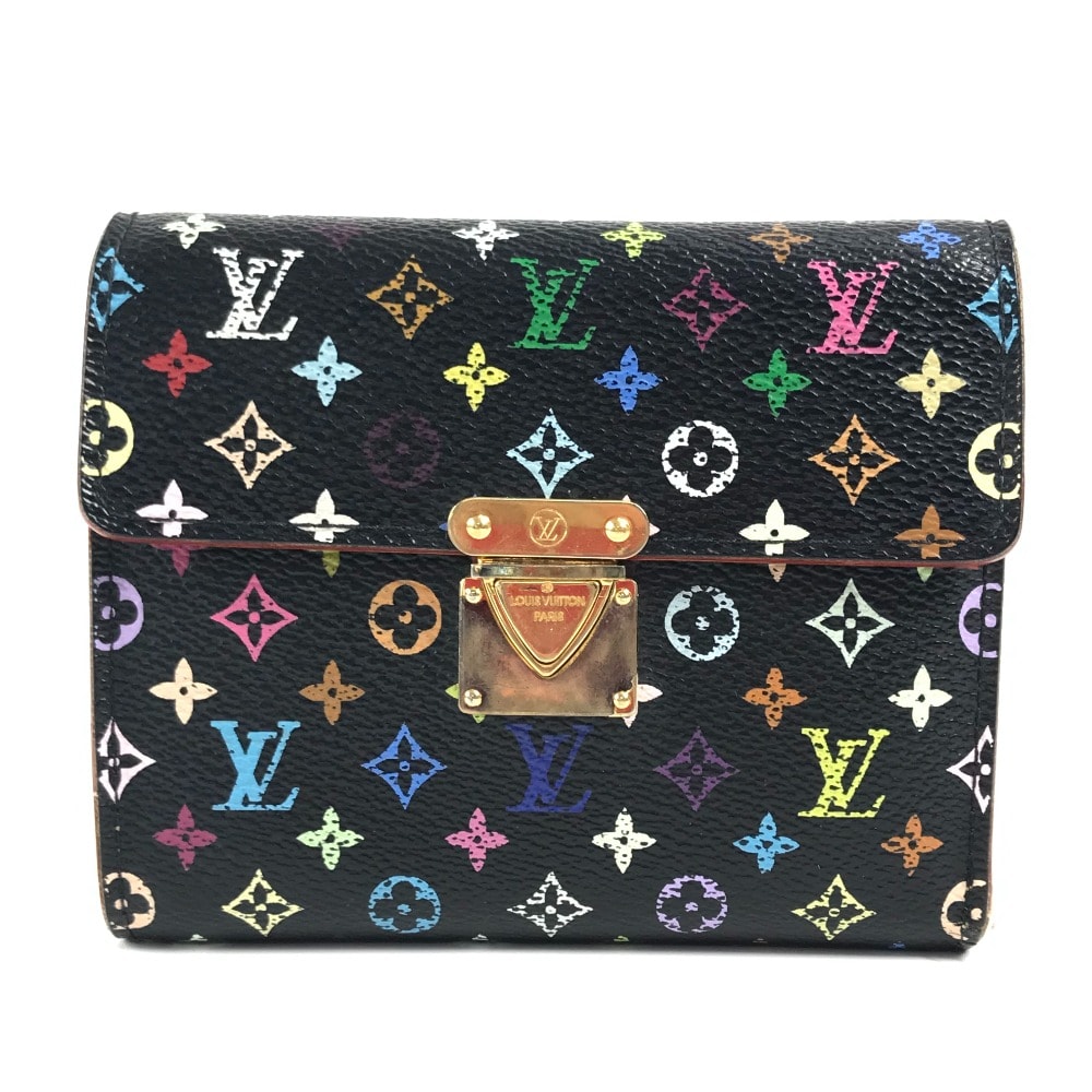 ルイヴィトン LOUIS VUITTON ポルトフォイユ コアラ M58015 モノグラムマルチカラー コンパクトウォレット 3つ折り財布 モノグラムマルチカラーキャンバス ノワール ブラック