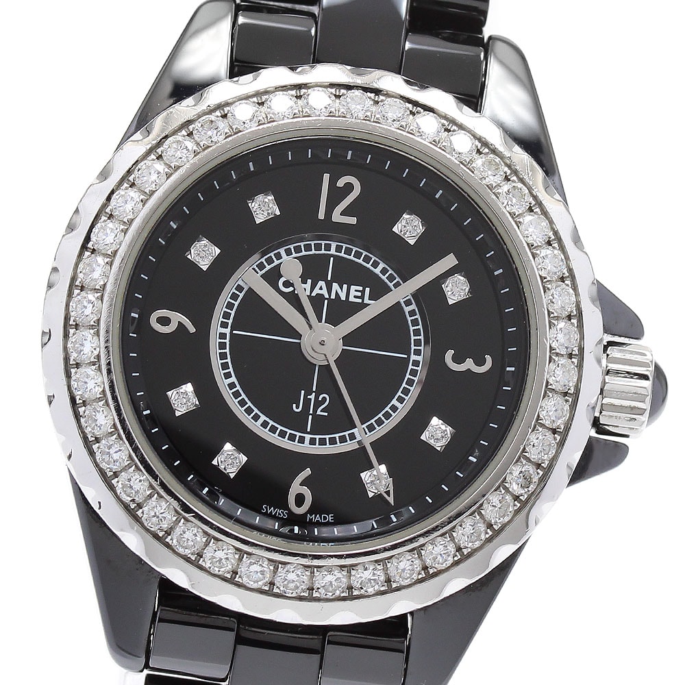 シャネル J12 ダイヤベゼル 8P H2571 レディース 【中古】