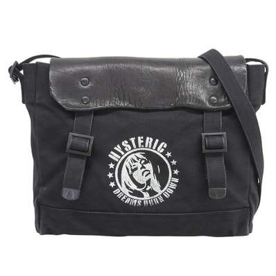 ヒステリックグラマー STENCIL WOMAN pt ポストマンバッグ レザー キャンバス ショルダーバッグ レディース ブラック