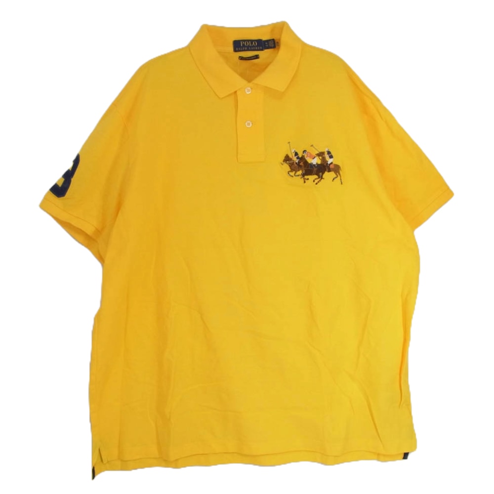 POLO RALPH LAUREN ポロ・ラルフローレン ポロシャツ 胸元刺繡 ポロシャツ ショートスリーブ 半袖 イエロー系 XL【中古】