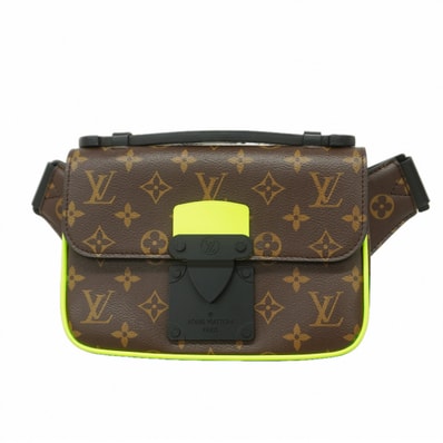 ★最終価格【6da0626】ルイヴィトン ウエストバッグ モノグラム・マカサー Sロックスリングバッグ M45864 ブラウン ブラック ネオンイエロー【中古】メンズ