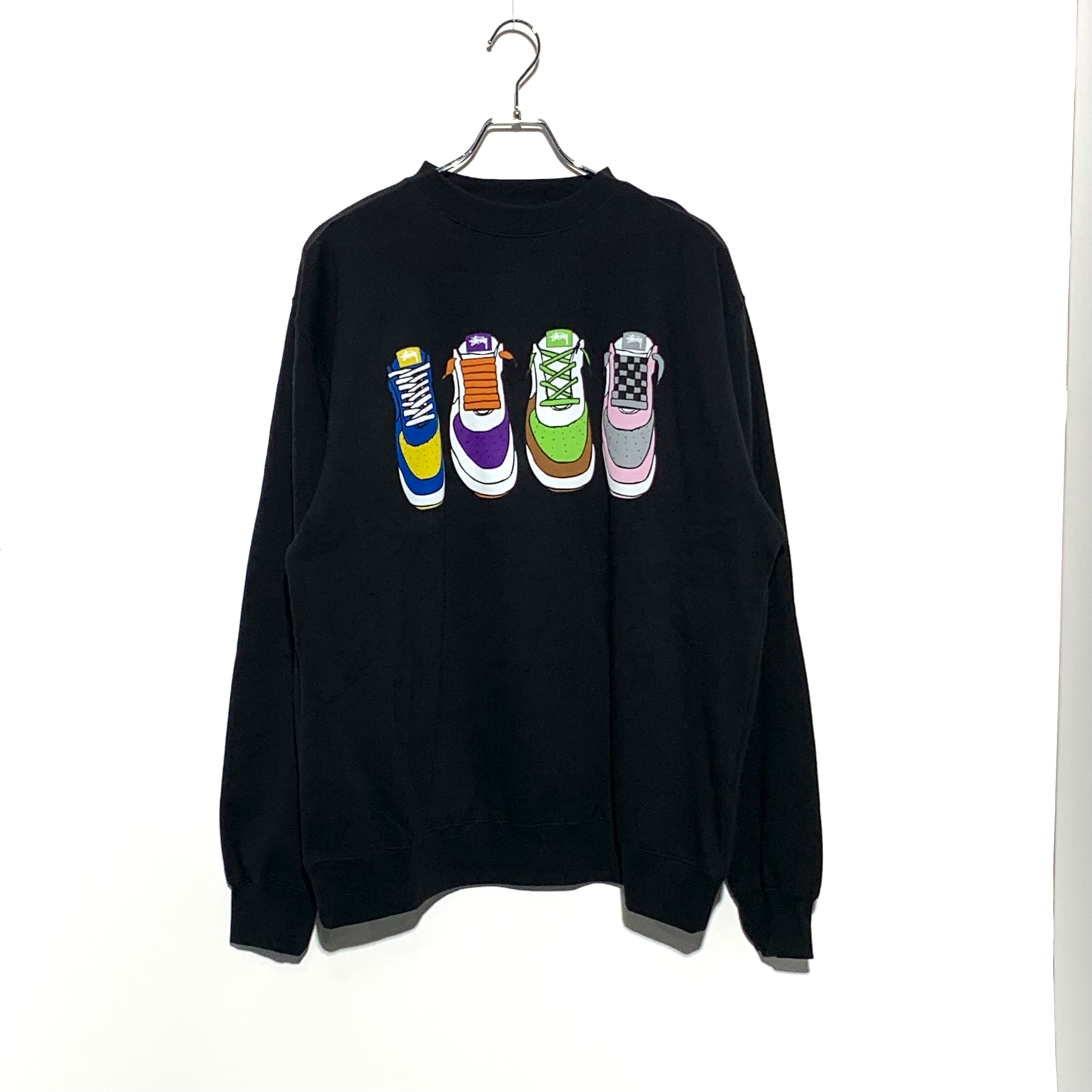 STUSSY old sneaker print sweat Black