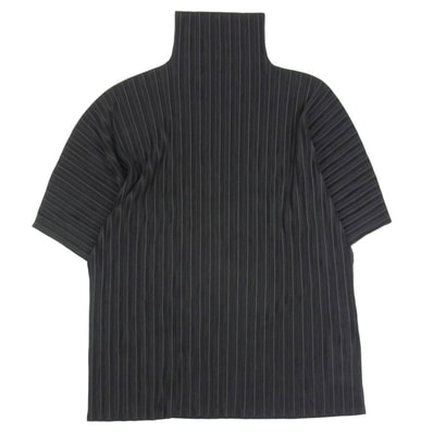 PLEATS PLEASE プリーツプリーズ イッセイミヤケ その他トップス PP23-FT365 プリーツ加工 ハイネック ドルマンスリーブ 七分袖 チュニック トップス ブラック系 3【中古】
