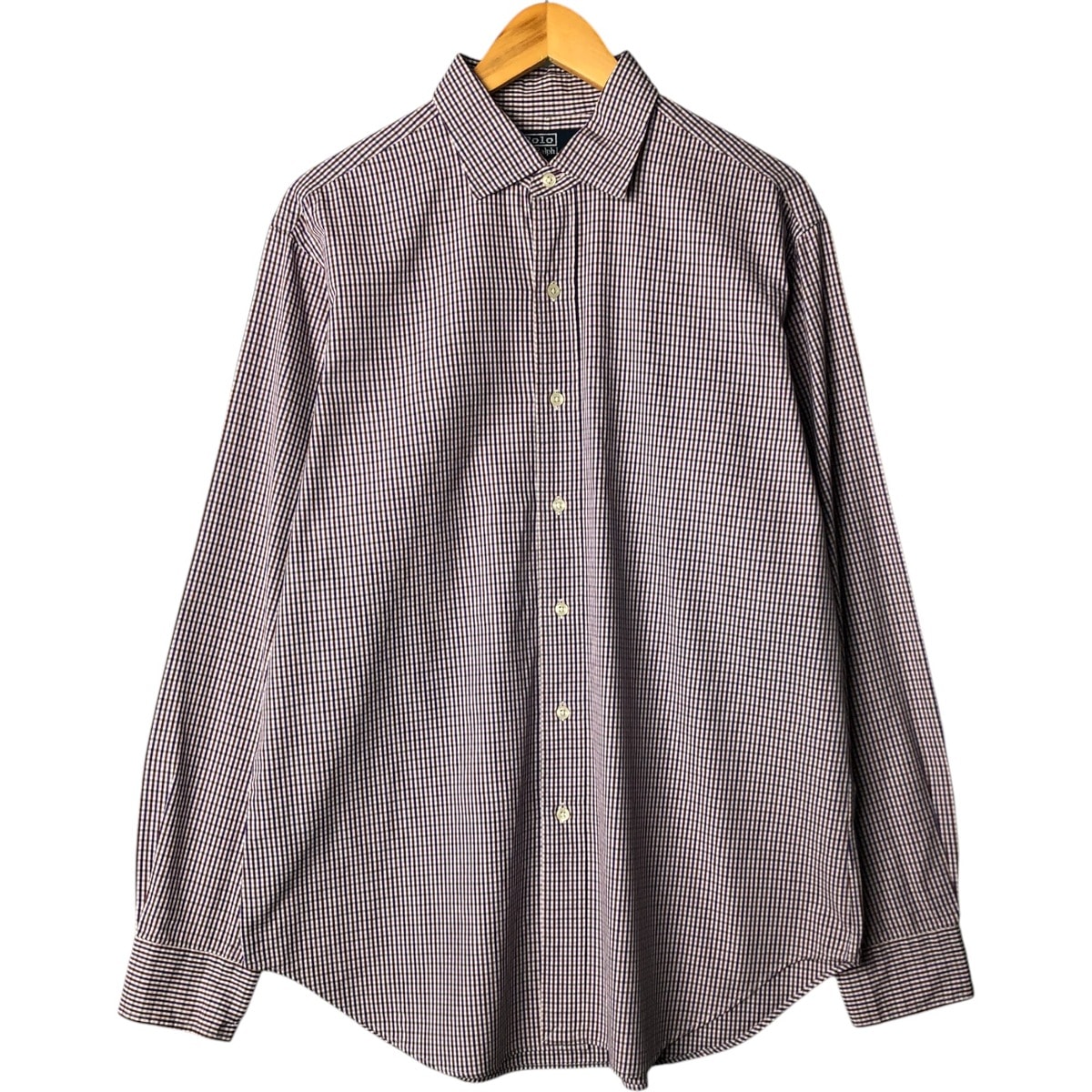 古着 ラルフローレン Ralph Lauren POLO by Ralph Lauren PHILIP SPORT ワイドカラー 長袖 コットンチェックシャツ メンズL相当/eaa575412