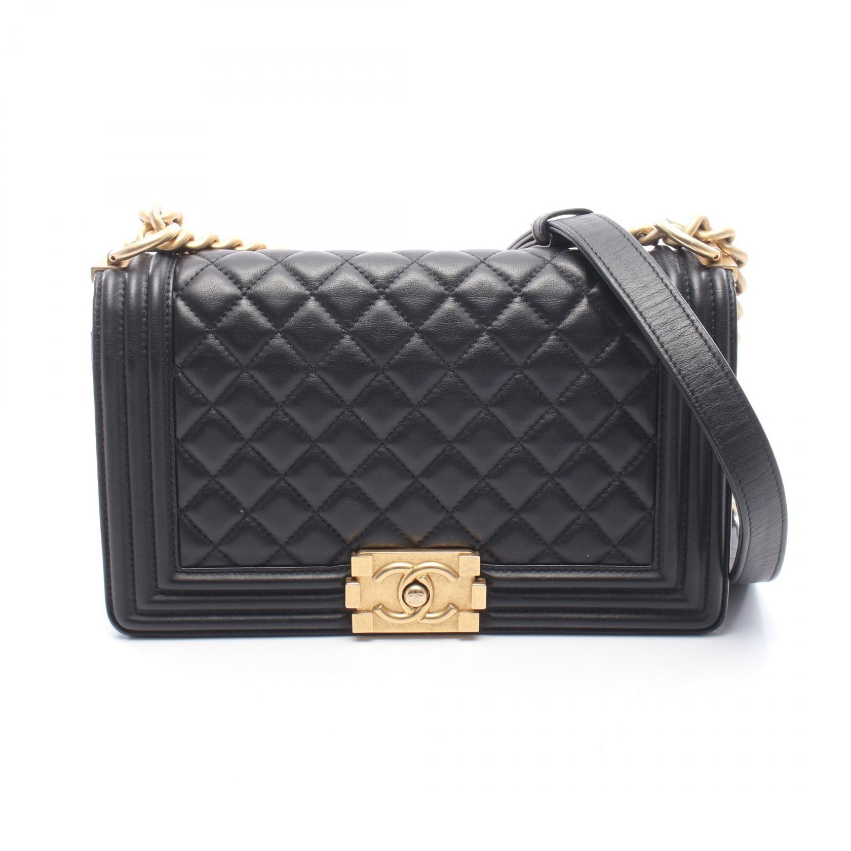 シャネル CHANEL ボーイシャネル ショルダーバッグ バッグ ラムスキン(羊革) レディース ブラック系 【中古】